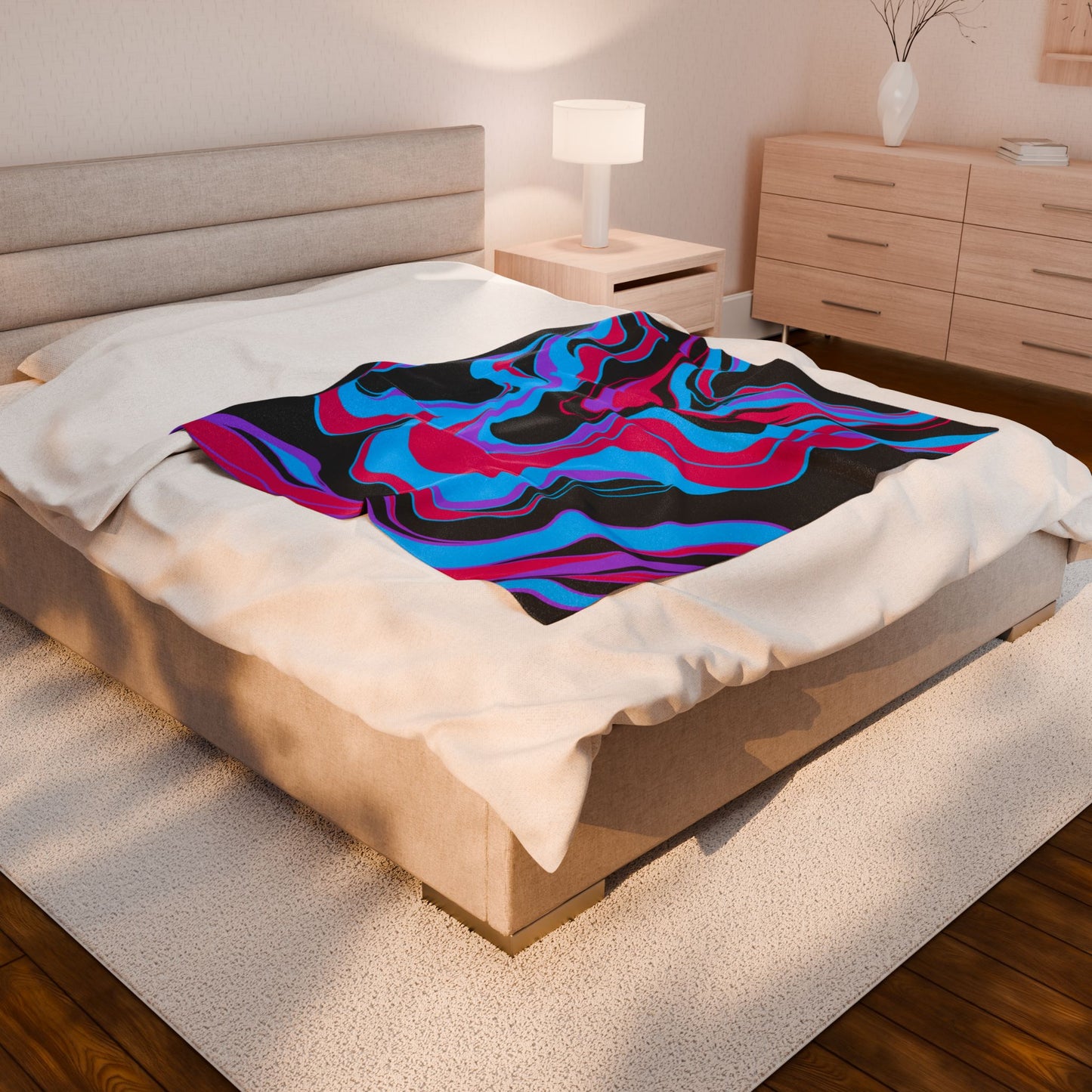 Abstract Drip One Velveteen Plush Blanket