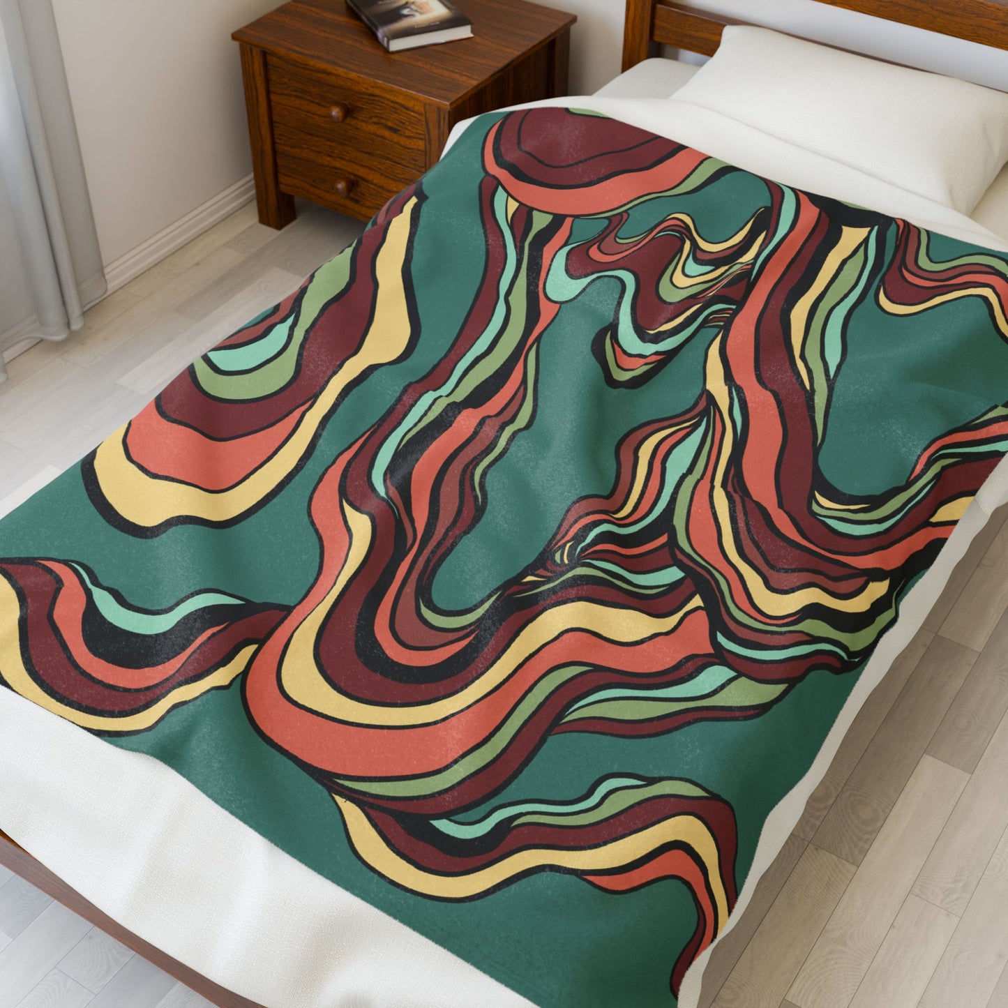 Abstract Drip Two Velveteen Plush Blanket