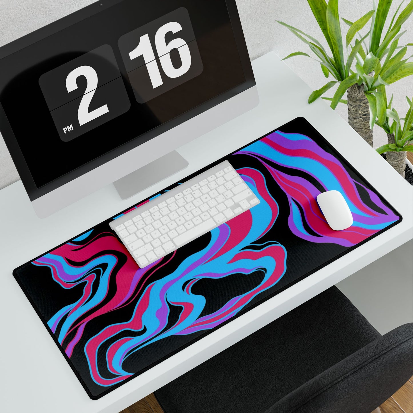 Abstract Desk Mat Large Drip One