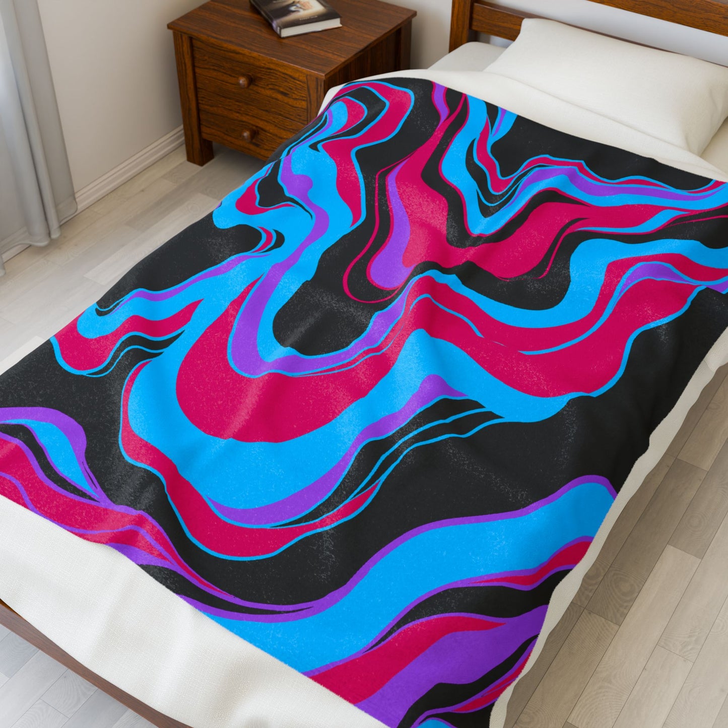 Abstract Drip One Velveteen Plush Blanket