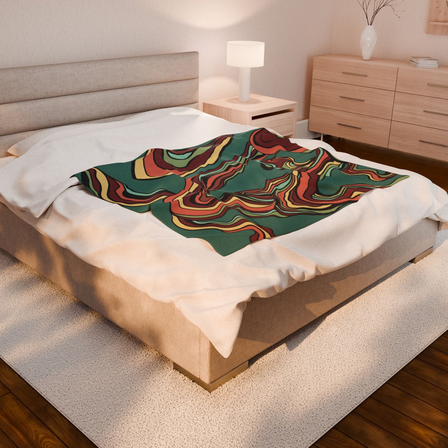 Abstract Drip Two Velveteen Plush Blanket