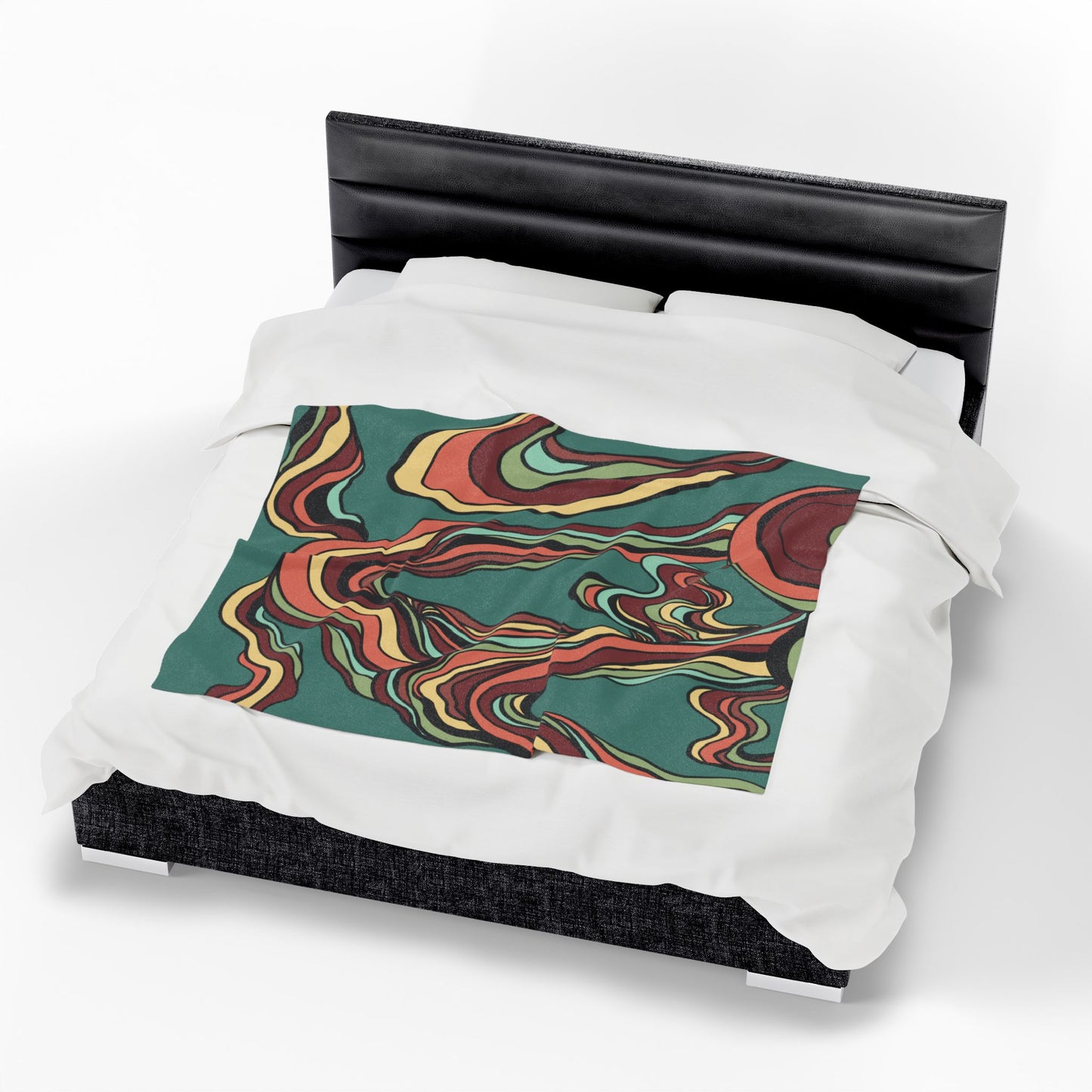 Abstract Drip Two Velveteen Plush Blanket