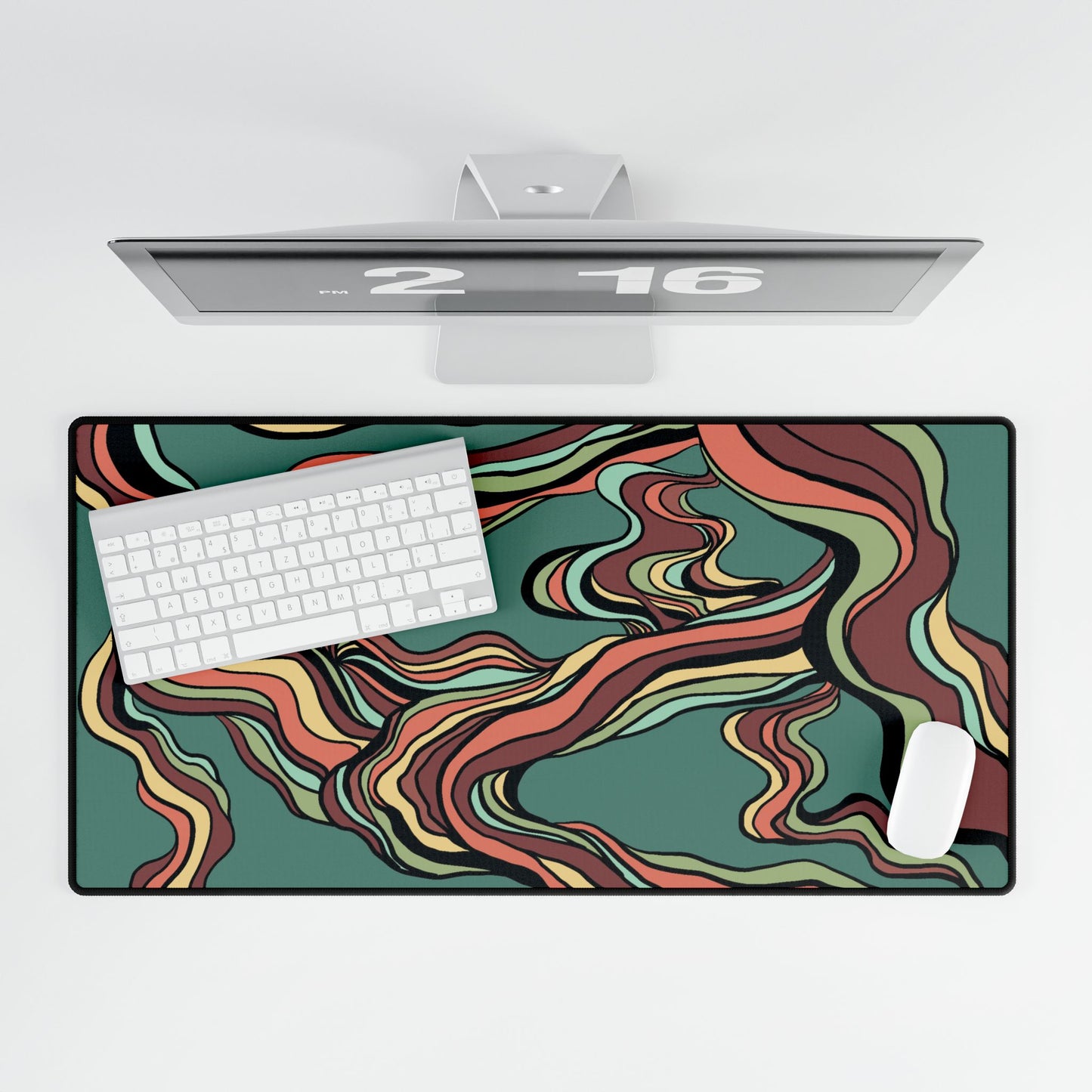 Abstract Desk Mat Large Drip Two