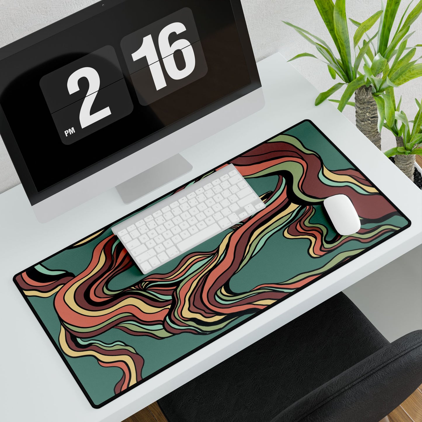 Abstract Desk Mat Large Drip Two